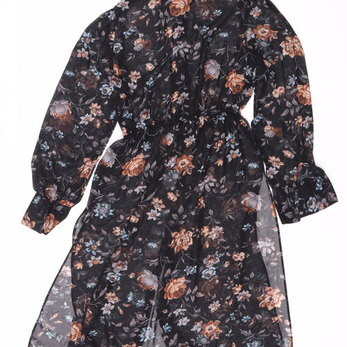 New Look Women's Black Floral Long Sleeve Dress