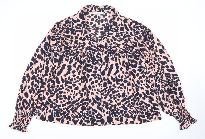 Topshop Women's Leopard Print Blouse, Size 6