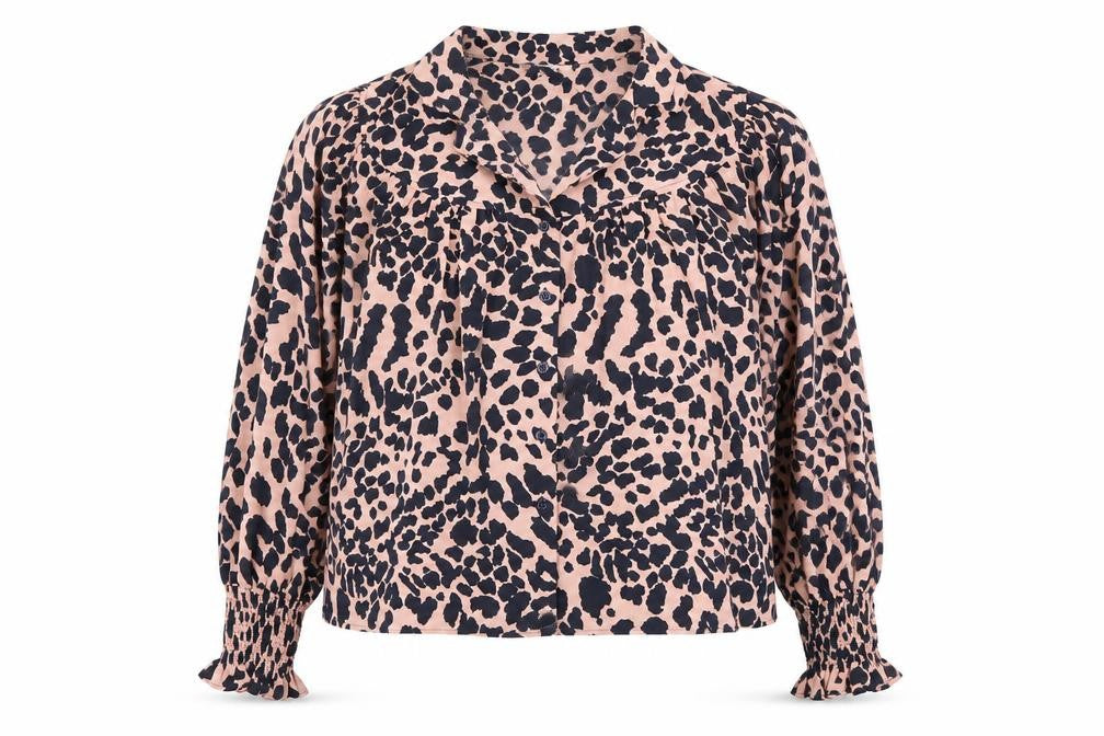Front view of Topshop Women's Leopard Print Blouse, size 6