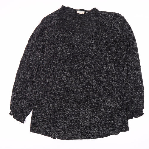 Fat Face Women's Black Polka Dot Blouse Size 12