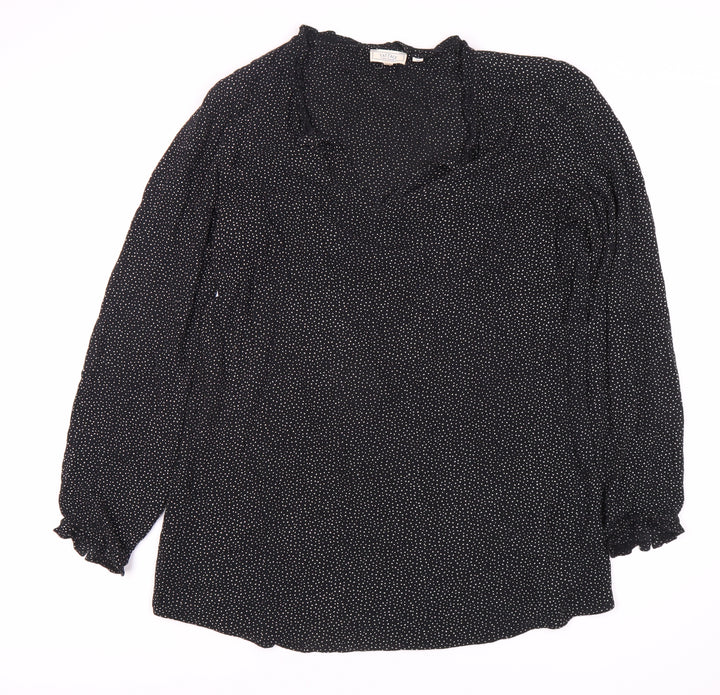 Fat Face Women's Black Polka Dot Blouse Size 12