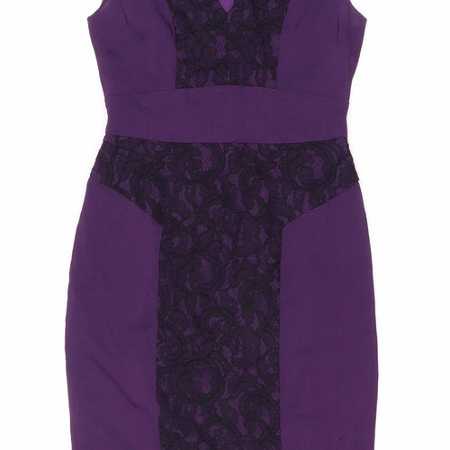 L.K. Bennett Women's Purple Sheath Dress Size 8