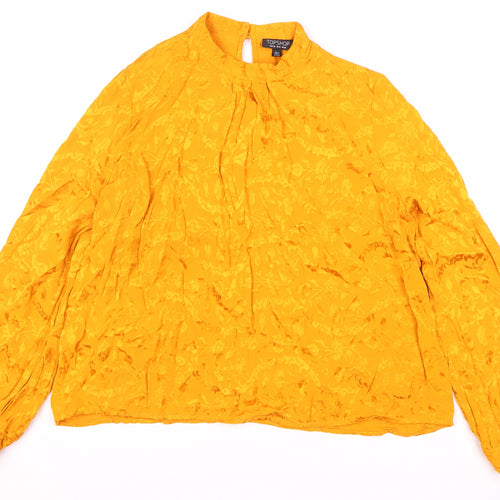 Topshop Yellow Blouse, Size 14, Long Sleeve, Women