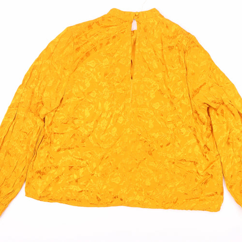 Topshop Yellow Blouse, Size 14, Long Sleeve, Women