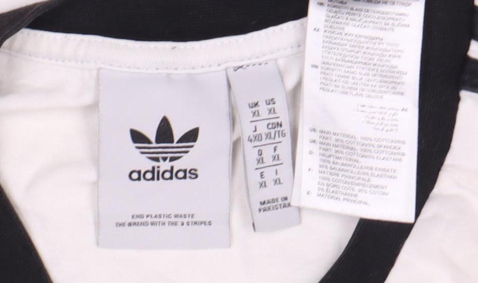 Adidas Men's White XL Long Sleeve T-Shirt