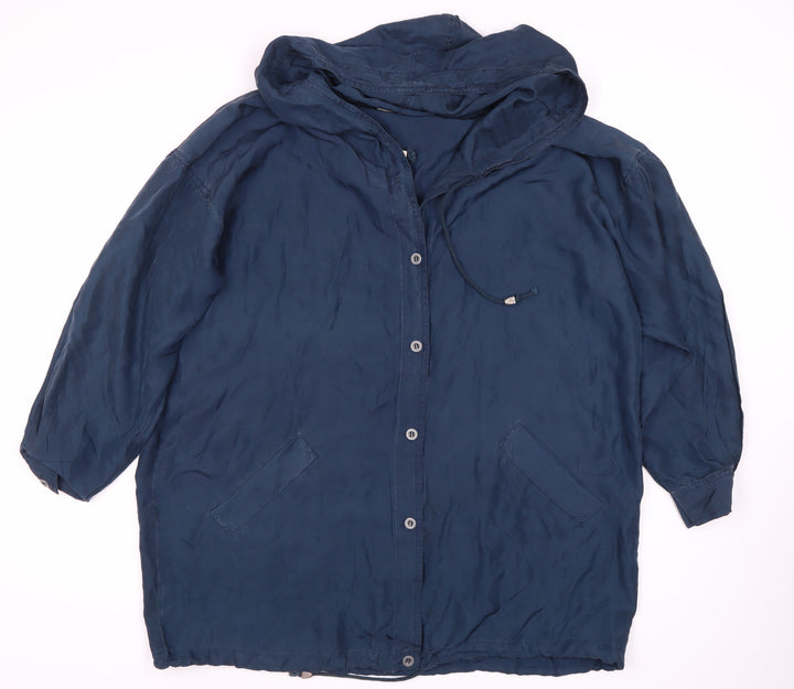 Stone Valley Women's Blue Silk Hooded Coat L