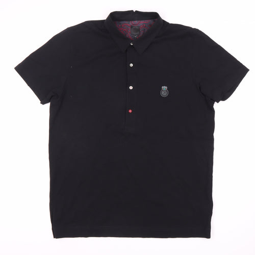 New Breed Mens Black Polo Shirt L Cotton Casual