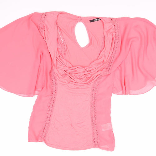 Jane Norman Women’s Pink Flutter Sleeve Blouse