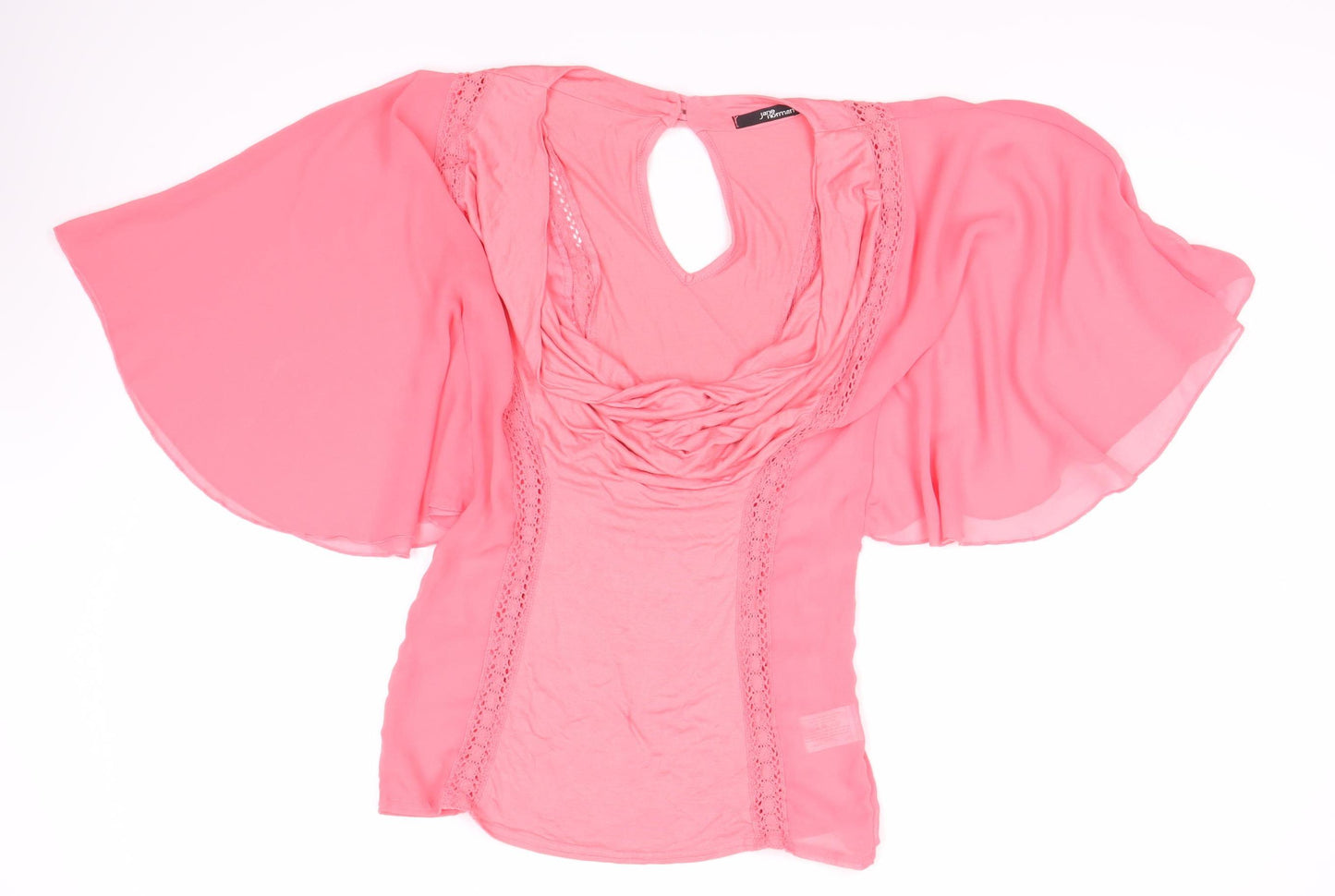 Jane Norman Women’s Pink Flutter Sleeve Blouse