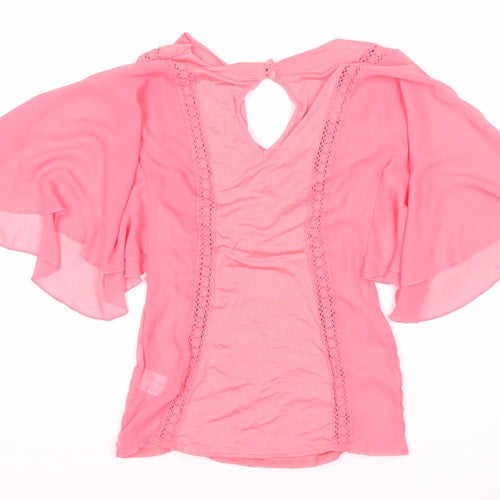Jane Norman Women’s Pink Flutter Sleeve Blouse