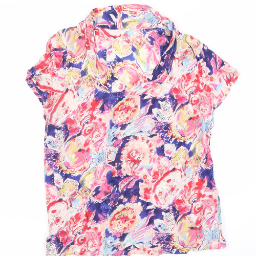 East Women's Multicoloured Floral Blouse, Size 2, Cowl Neck
