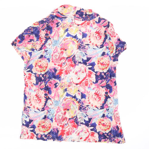 East Women's Multicoloured Floral Blouse, Size 2, Cowl Neck
