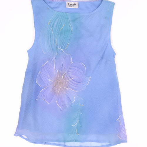Viyella Women's Blue Floral Sleeveless Top Size 12
