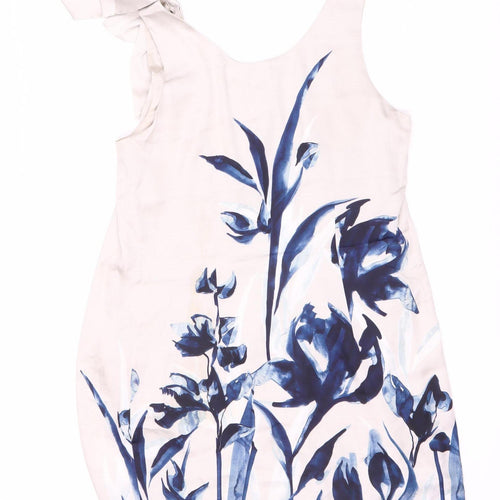 H&M Women’s Multicoloured Floral Bow Dress Size 12