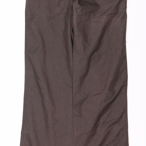 Haute City Men's Brown Herringbone Trousers, 28