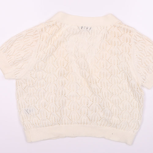 Casual Collection Women's Ivory Knit Cardigan Size 14