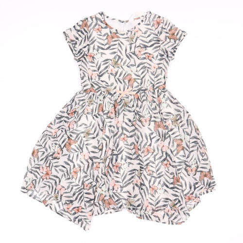 H&M Girls Butterfly Dress Size 12 Floral Print Lined