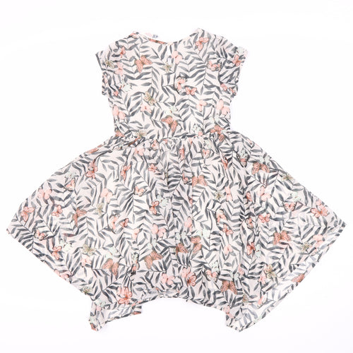 H&M Girls Butterfly Dress Size 12 Floral Print Lined