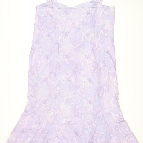Libra Women's Purple Floral Sleeveless Dress Size 12