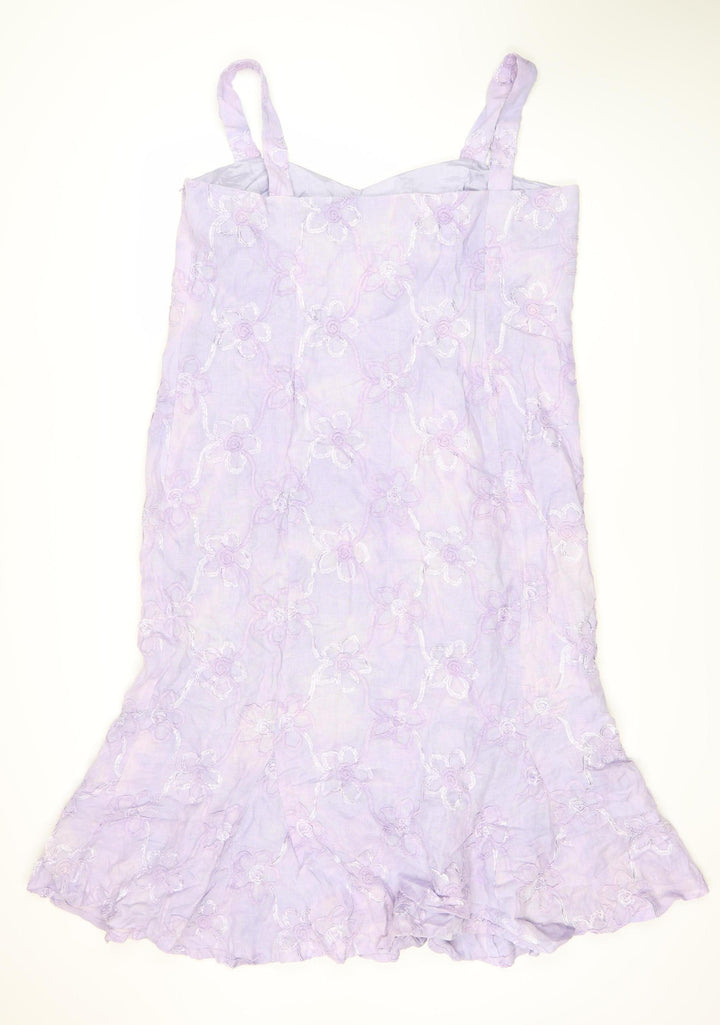 Libra Women's Purple Floral Sleeveless Dress Size 12
