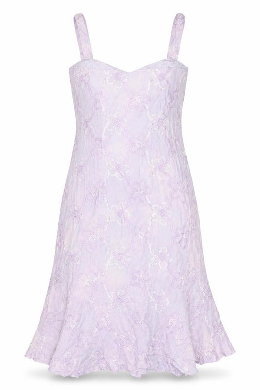 Front view of Libra Women's Purple Floral Sleeveless Dress, size 12