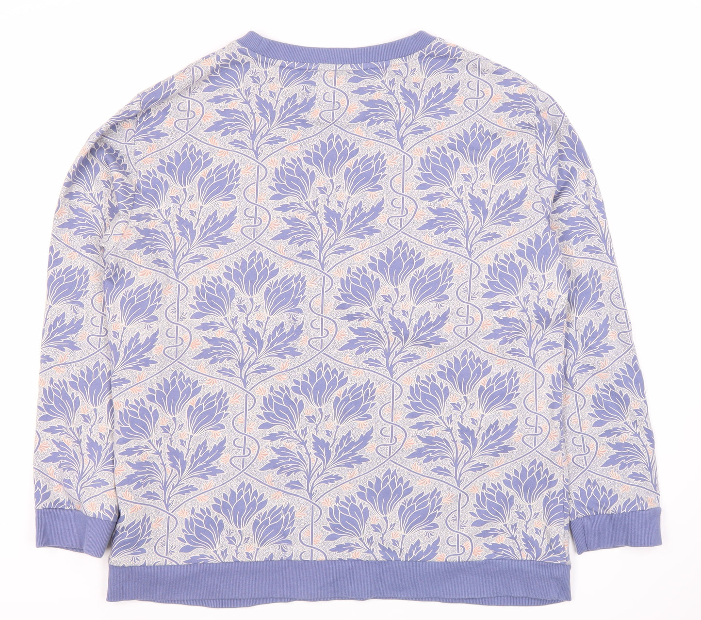 Night Owl Women's Purple Floral Print Pullover Sweatshirt M