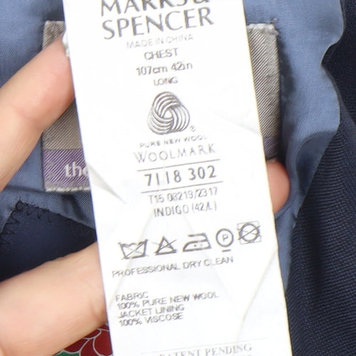 Marks and Spencer Men's Blue Wool Jacket Size L