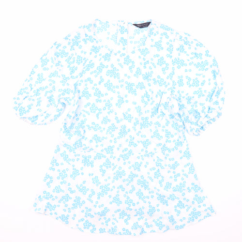 Marks and Spencer Women's Blue Floral Dress Size 12