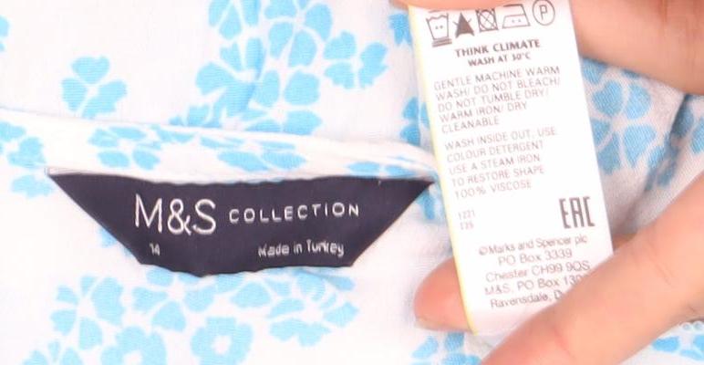Marks and Spencer Women's Blue Floral Dress Size 12