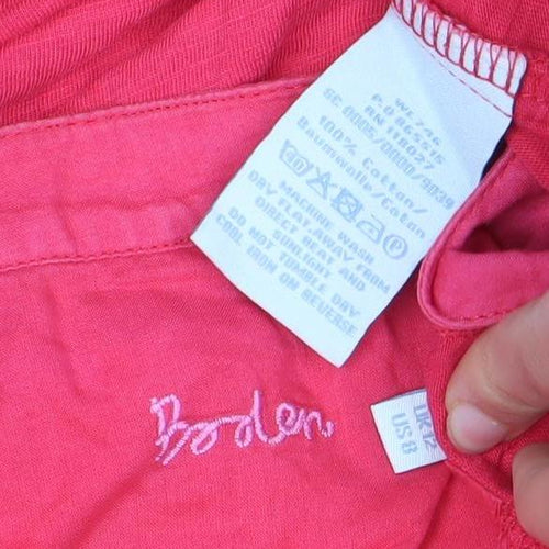 Peach Women's Pink Blouse Tunic Size 8 Embroidered