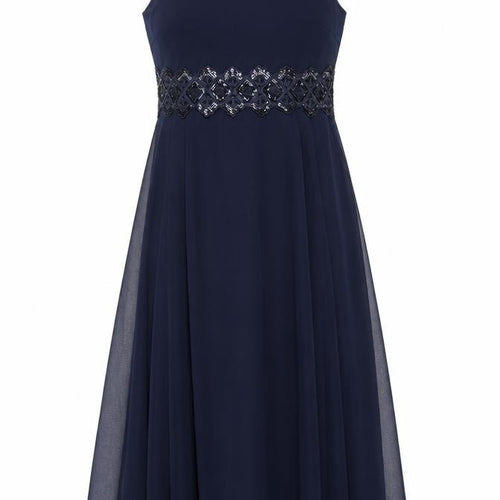 AX Paris Women's Blue Embroidered Party Dress Size 12