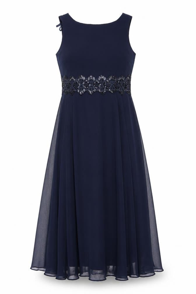 AX Paris Women's Blue Embroidered Party Dress Size 12