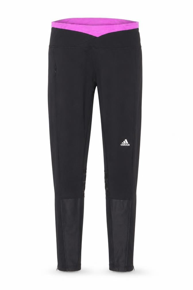 Front view of Adidas Women's Black Running Leggings, size S