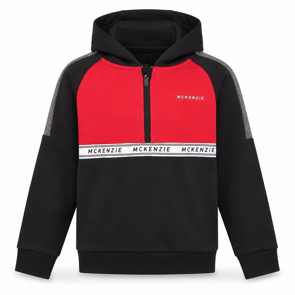 Front view of McKenzie boys’ black pullover hoodie 4-5 years
