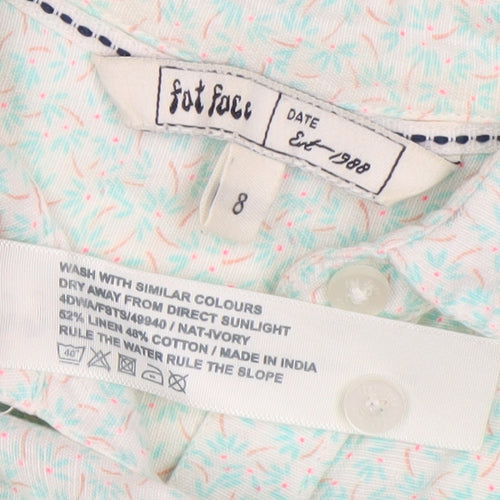 Fat Face Women's Ivory Floral Button-Up Top Size 8