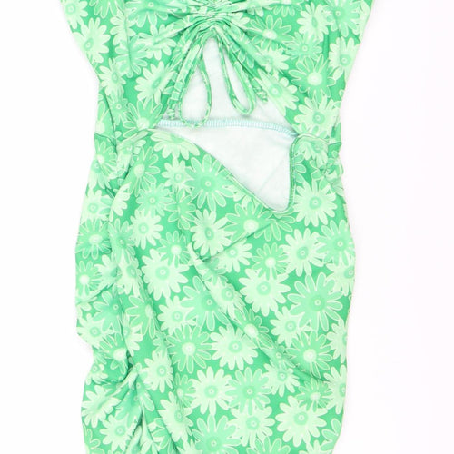Pink Vanilla Women's Green Floral Dress Size 8
