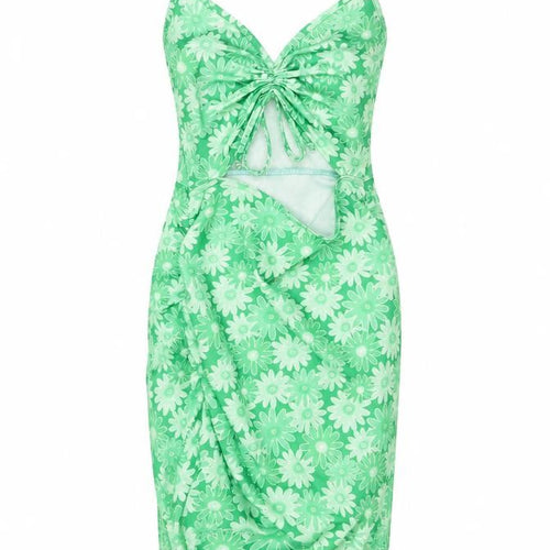 Pink Vanilla Women's Green Floral Dress Size 8