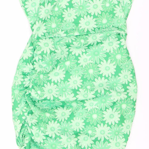Pink Vanilla Women's Green Floral Dress Size 8