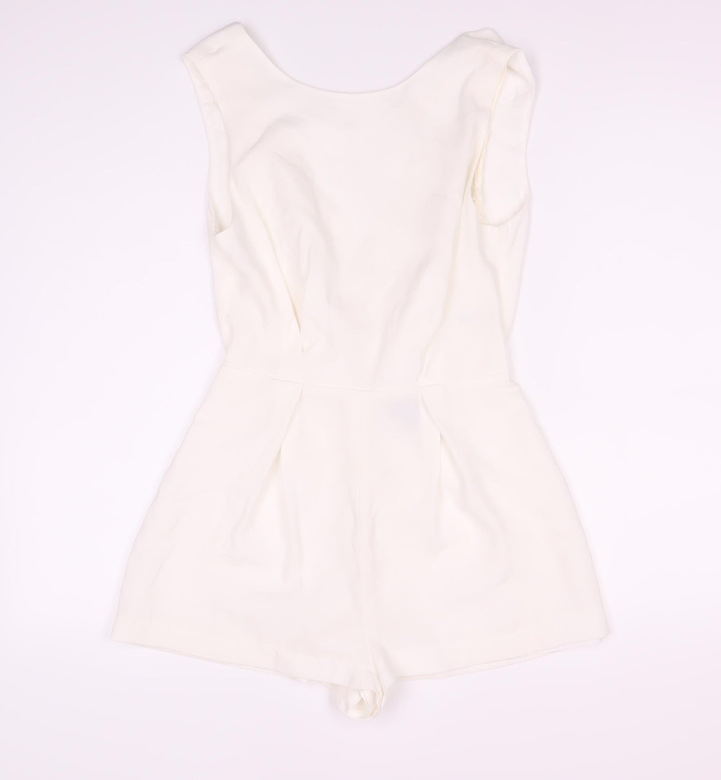 Topshop Women’s White Sleeveless V-Neck Playsuit Size 8