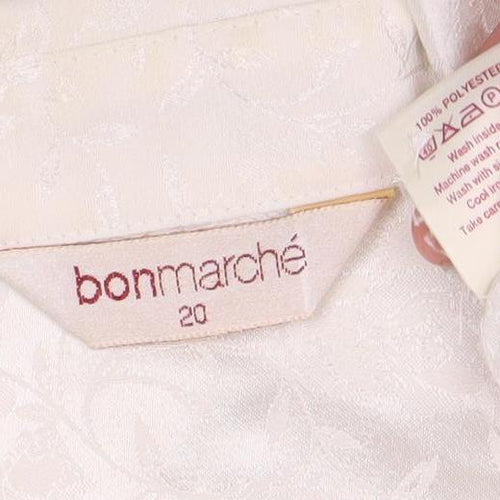 Bonmarche Women's White Floral Button-Up Shirt Size 20