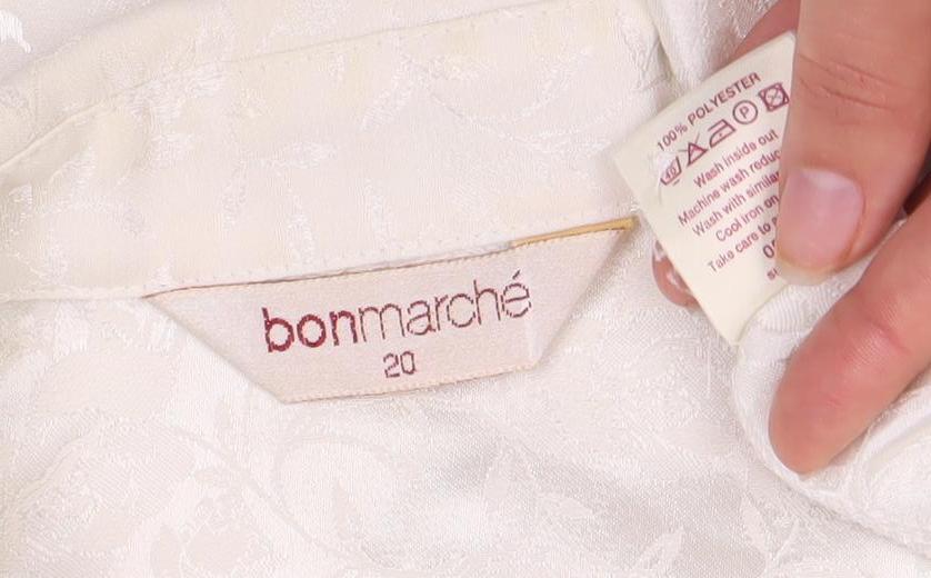 Bonmarche Women's White Floral Button-Up Shirt Size 20