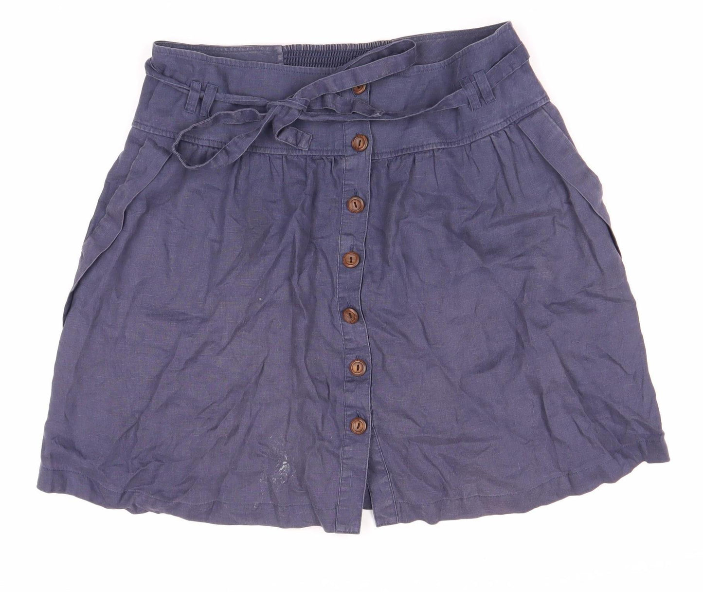 Marks and Spencer Women's Blue Linen Skirt Size 12