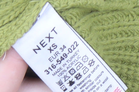 NEXT Women's Green Full Zip Acrylic Jumper XS