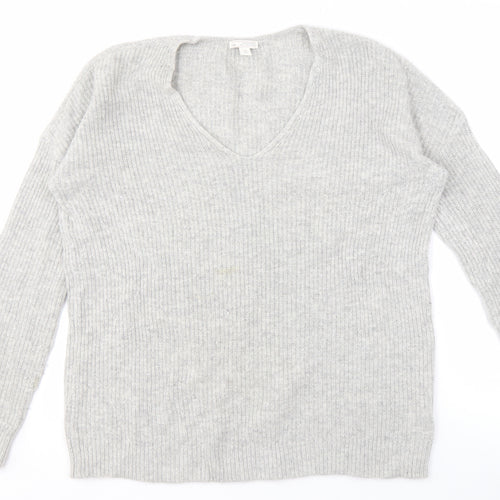 Gap Womens Grey V-Neck Pullover Jumper S