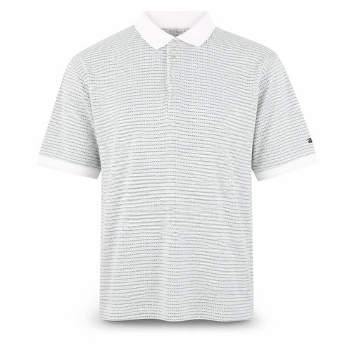 Reebok Men's White Polo Shirt L Short Sleeve Geometric
