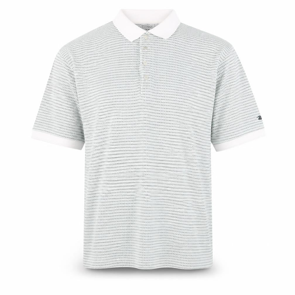 Reebok Men's White Polo Shirt L Short Sleeve Geometric