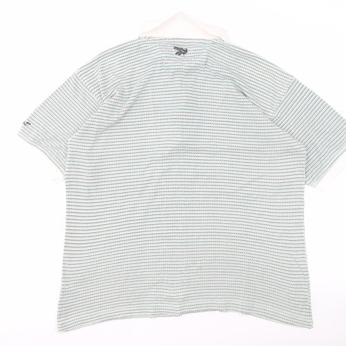Reebok Men's White Polo Shirt L Short Sleeve Geometric