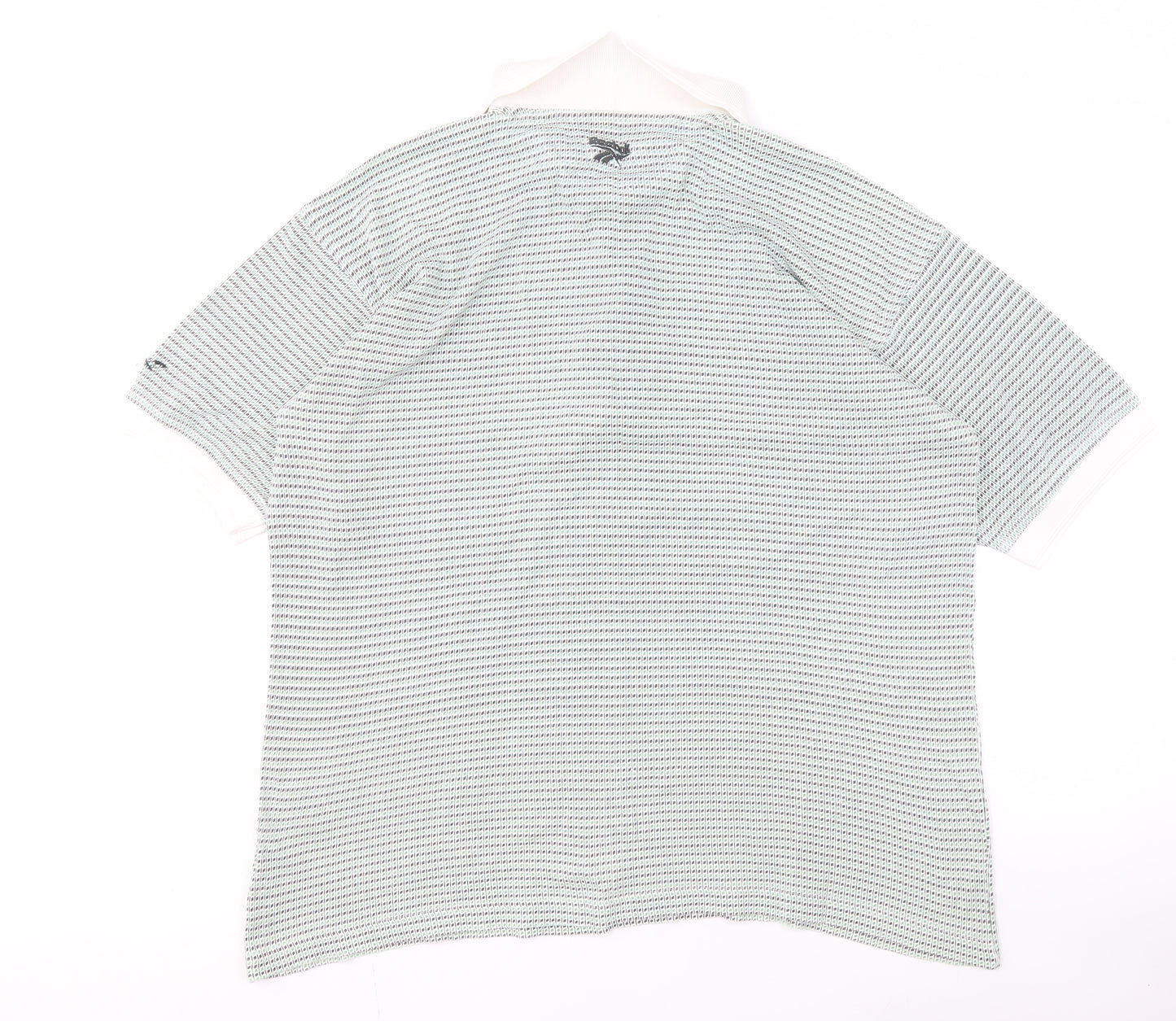 Reebok Men's White Polo Shirt L Short Sleeve Geometric