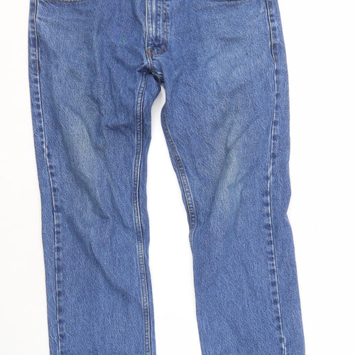 Pride & Soul Men's Blue Straight Jeans, L, Regular Fit
