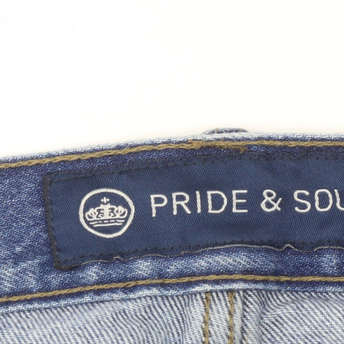 Pride & Soul Men's Blue Straight Jeans, L, Regular Fit